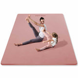 Large Yoga Mat (75 * 52 * 1/2inch),Extra Wide TPE Exercise Mat,Non-Slip Workout Mat for Home Gym Studio with Strap and Towel (Pink, 75 * 52 * 1/2inch)