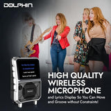 Dolphin KaraokeBox 85R Portable Karaoke Machine | 14" Tablet, Voice Modulation, HDMI, Bluetooth, USB, SD, FM | Rechargeable, 8" 100 Watts, Trolley Handle & Wheels