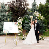2 Pack Gold Easel Stand for Wedding Sign, Heavy Duty Metal Display Easel with Adjustable Chain