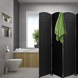 Sorbus 8-Panel Black Room Divider with Double Hinged Panels