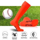 FOOTPLUS Knee High Soccer Socks Mens 12-15,Unisex Over Knee Team Sports Volleyball Softball Baseball Socks for Community Summer Leagues,2 Pairs Orange,X-Large
