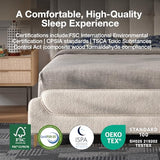 Novilla Queen Bed Frame with Charging Station & LED Lights