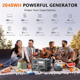 ALLWEI 2400W Portable Power Station with B200 PRO Expansion Battery, 4096Wh LiFePO4, 3600W Super Power Mode, 1500W AC Charging & 1200W Solar Charging Generator for Camping Home Outdoor Emergency