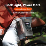 Jackery Explorer 240D Power Bank, 80,000mAh LiFePO4 Battery Portable Power Station, 200W DC Output,1-Hour Fast Charging, Compact for Outdoor Camping, Travel, Emergencies