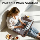 Office Lap Desk with Wrist Rest Wrist Rest, Mouse Pad, and Phone Holder Large Laptop Bed Desk for Notebook