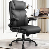 HeroSet Office Chair, Ergonomic Big and Tall Computer Desk Chairs, Executive Breathable Leather Chair with Adjustable Flip-up Armrests
