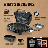 Outdoor Grill and Smoker, Thermometer, BBQ Smoker, Air Fryer, Bake, Roast | Electric Grill, Grey, OG751BRN Ninja