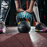 RYMNT Minimal Workout Gloves,Short Micro Weight Lifting Gloves Grip Pads with Full Palm Protection & Extra Grip, Aqua-Medium