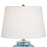 Possini Euro Design Temple Jar 27" Tall Modern Asian Table Lamps Set of 2 Blue-Green Teal Ceramic Living Room Bedroom Bedside Nightstand House Office Home Reading White Shade (Colors May Vary)