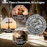 PloreWay St. Christopher Medal for Car, 4 Pack Metal Saint Christopher Visor Clip, Talisman for Safety, Automotive Visor Accessories, Gift for Drivers, Families, Friends