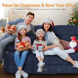 Dresegmt Recliner Sofa with Storage Console, Flip Middle Backrest Design 3-Seater Reclining Sofa with Storage Drawer