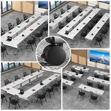 Modern Conference Table, Folding Conference Room Table with Rolling Wheels, Stackable Flip Top