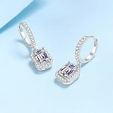 Women's 14K Gold Emerald Cut Diamond Drop Earrings