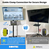 BONTEC Mobile TV Stand with Tilt Function, Rolling TV Stand for 23-60" LED, LCD, OLED TVs, Holds up to 88lbs, Max VESA 400x400mm, Adjustable Media Shelf (Black, 17.1x15.7x59.6 in)