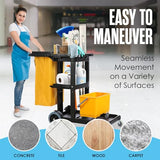 Cleaning Caddy with Wheels, for Housekeeping, Janitor, Custodian, House Keeping, Maintenance, Rolling Supply Organizer