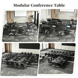 Modular Folding Conference Table Lockable Wheels for Office Classroom