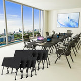 IEDZBEQ Conference Room Table,Conference Table with Wheels,Foldable Meeting Tables for 2-16 Persons