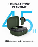 Noise Cancelling Earbuds, Strong and Smart Noise Cancelling, Powerful Bass, 45H Playtime (Green) Soundcore