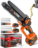 VOTREK® [2-in-1] 8" & 6" Chainsaw Cordless with 2x3.0AH Batteries - Powerful Brushless Electric Mini Chain Saw Set (4 Chains& 2 Bars)