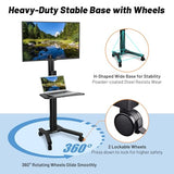 Yescom Rolling TV Stand Mobile TV Laptop Cart for 32" to 65" LCD LED Screen TVs Office Lecture