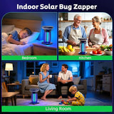 OnBeam Solar Bug Zapper Outdoor, Mosquito Zapper Outdoor Waterproof Electric Fly Zapper Rechargeable Mosquito Killer with Solar Panel, 4200V Fly Trap Indoor for Home Backyard, Patio, Garden, Camping