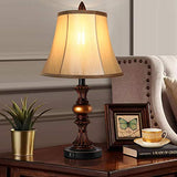 Touch Control Traditional Table Lamp Set of 2, Vintage Bedside Lamps with Dual USB Charging Ports, 3-Way Dimmable Bronze Finish Desk Lamps