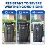 Large Outside Trash Bin, Rolling Commercial Container, Outdoor Trash Can with Lid and Wheels for Back of House, Office,