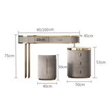 Minimalist Makeup Desk Lamp For Dresser, Integrated LED Dressing Table Lights For Bedroom, Stylish Storage Cabinet With Soft Fur Stool