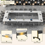 rzoizwko Folding Conference Room Tables, Conference Table with Power Grommet