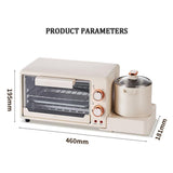Multifunctional Breakfast Maker Station, 8L Electric Oven with Non-stick Frying Pan and 0.8L Cooking Pot,1050W Egg Sandwich Breakfast Machine for Home