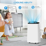 Portable Air Conditioners, 14000 BTUs Portable AC Unit 3 in-1 Cooling, Dehumidifier & Fan, Standing A/C Portable Air Conditioner for Room Up to 750 Sq. Ft, 24H Timer, Window Kits, Black&White Cover