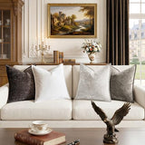 a moment Throw Pillow Covers 22X22 Inch 4 Packs,Soft Velvet Decorative Pillow Cases with 3D Ice Flower,Texture Modern Accent Cushion Covers for Sofa Couch Home Decor Urban Stone