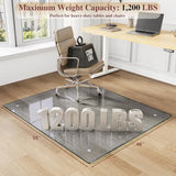 MYSUNORIA Tempered Glass Chair Mat for Carpet, 46"x55" Grey Floor Mat