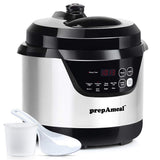 prepAmeal 3 Quart Pressure Cooker 8 IN 1 Multi Use Programmable Instant Cooker Electric Pressure Pot with Slow Cook, Rice, Steamer, Sauté, Brown, Warmer