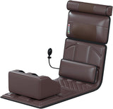20-Head Massage Mat for Full Body Pain Relief - Neck & Back Heating Pad, Lumbar Support, Leg & Muscle Relaxation - Brown Leather Massage Chair Cushion