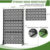 Metal Privacy Screen Outdoor 72" H×46" W, Freestanding Decorative Privacy Fence Panel for Backyard