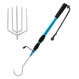 SANLIKE Telescopic Fish Gaff with Stainless Sea Fishing Spear Hook Tackle, Soft Rubber Handle Aluminium Alloy Pole for Saltwater Offshore Ice Tool SANLIKE