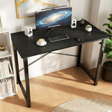 47 Inch Computer Office Desk for Small Spaces, Writing Gaming Work Desk Modern Study Table, Black