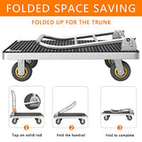 Platform Truck Cart, Foldable Push Cart Dolly Large Flatbed w/Rubber Mat and 6'' Wheels