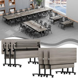 Usosidam Folding Conference Room Table, Modular Mobile Large Flip-Top Training Table