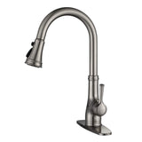 Kitchen Faucet Single Handle Stainless Steel Brushed Nickel Pull Down Kitchen Sink Faucet with Pull Out Sprayer WEWE