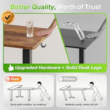 L Shaped Standing Desk with Power Outlets, 63 x 55 Inch Height Adjustable Computer Desk for Bedroom