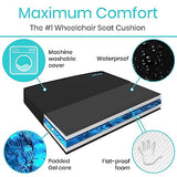 Vive Wheelchair Cushion - Gel Seat Pad for Coccyx, Orthopedic Back Support, Sciatica & Tailbone Pain Relief - Waterproof Cover