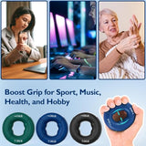 FitBeast Hand Grip Strengthener, Finger Exerciser, Forearm Strengthener Kit - 9 Pack, Targeted Hand & Forearm Strength, Relief & Recovery Kit (Deep Blue) FitBeast