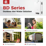 CAMPLUX 4.22 GPM Tankless Water Heater Propane, Propane Water Heater Outdoor, for Camping, Off Grid, Cabins, 110,000 BTU, BD422