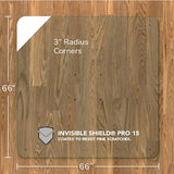 Glass Office Chair Mat by Vitrazza 66x66 XL Chiaro, Carpet & Hard Floors