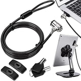 Laptop Lock, Tablet Lock Security Cable, 2 Keys Sturdy Steel iPad Locking Kit w/Adhesive Anchors