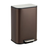 GarveeHome 3.2 Gal Stainless Steel Bathroom Trash Can with Lid, Brown