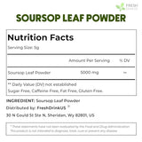 FreshDrinkUS, Premium 4.5oz Soursop Leaves Powder, 100% Natural & Pure, Herbal Tea, No Sugar, No Gluten, Vegan.