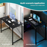 47 Inch Computer Office Desk for Small Spaces, Writing Gaming Work Desk Modern Study Table, Black